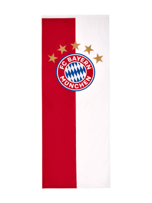 FC Bayern Bannerfahne Logo 300x120 cm - Rot/Weiß