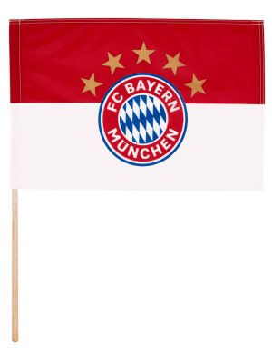 FC Bayern Fahne Logo mit Stock 60x40 cm - Rot/Weiß