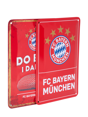 FC Bayern Metallschild 2er-Set - Rot