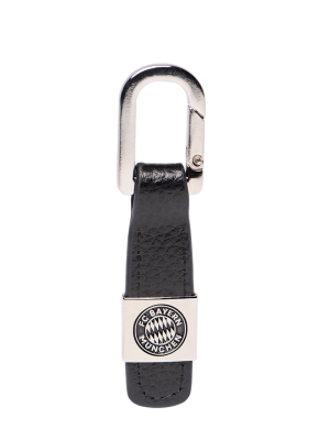 FC Bayern Schlüsselanhänger Leder - Silber