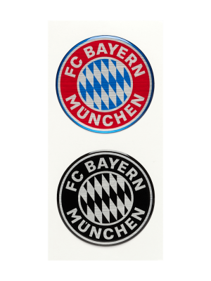 FC Bayern 3D Aufkleber Logo 2er Set - Rot