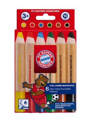 FC Bayern Jumbo Buntstifte 3in1 6er-Set - Kinder