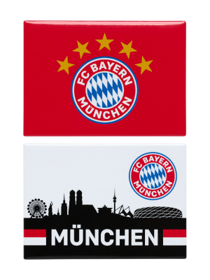 FC Bayern Magnet Logo & Skyline 2er-Set