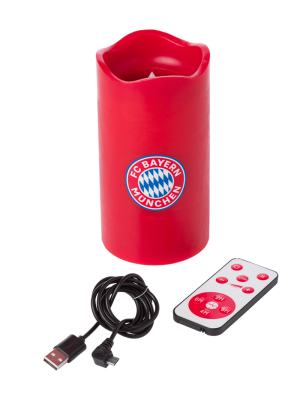 FC Bayern LED Kerze mit Leuchtfunktion - Rot