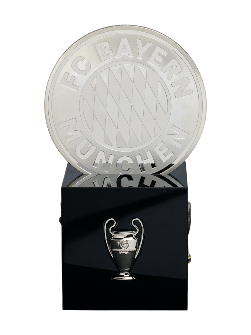 FC Bayern Acrylblock Pokale mit Logo Münze - Schwarz