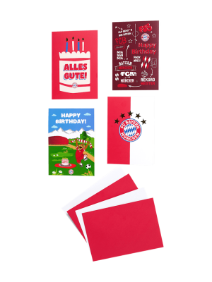 FC Bayern Grußkarte 4er Set - Mehrfarbig - Kinder
