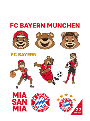 FC Bayern Sticker 2er-Set Maskottchen - Mehrfarbig - Kinder