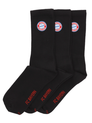 FC Bayern Crew Socken 3er-Set - Schwarz