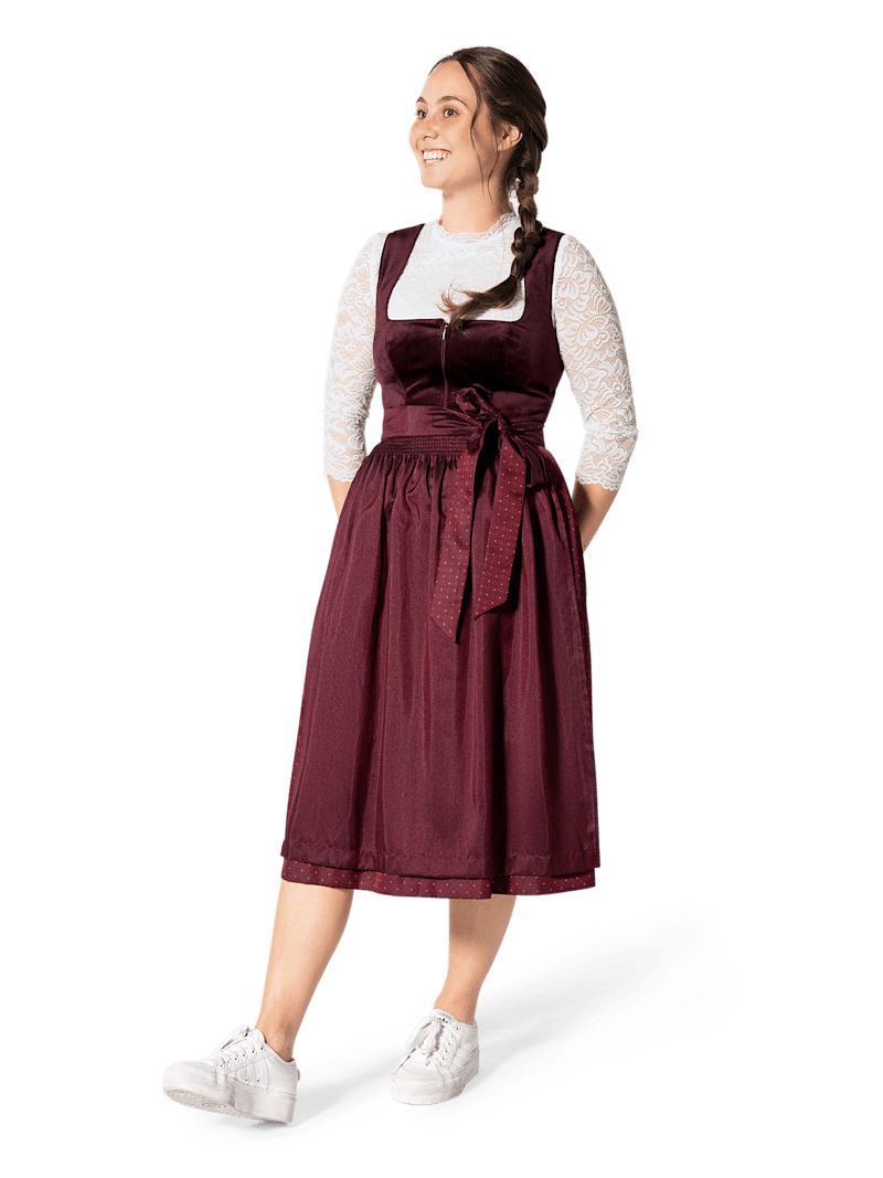 FC Bayern Dirndl Samt - Rot - Damen