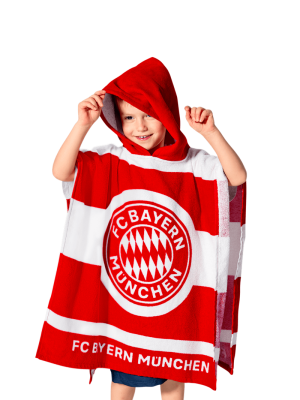 FC Bayern Badeponcho - Rot/Weiß - Kinder