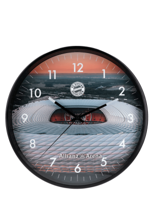 FC Bayern Wanduhr Glow in the dark - Schwarz