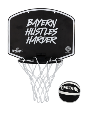 FC Bayern Mini Basketballkorb Hustles Harder - Schwarz