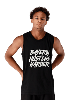 FC Bayern Tanktop Hustles Harder - Schwarz - Herren