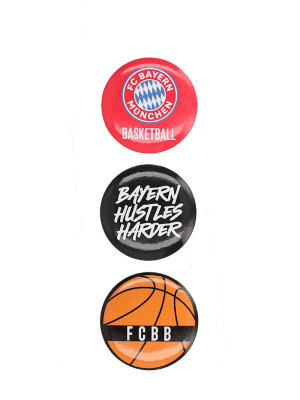 FC Bayern Basketball Button 3er-Set - Mehrfarbig