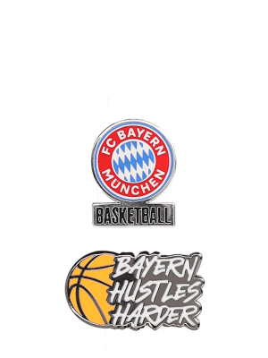 FC Bayern Basketball Pin 2er-Set - Mehrfarbig