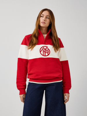 FC Bayern Half-Zip Members Club - Rot/Weiß