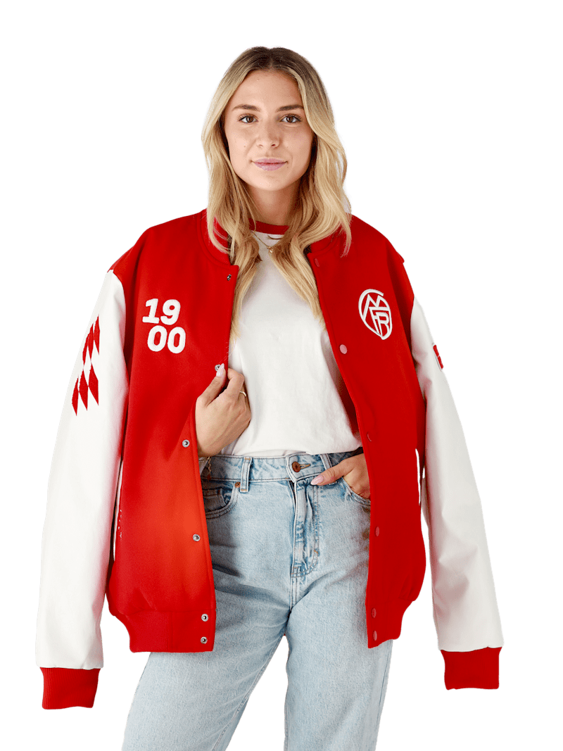FC Bayern Collegejacke Members-Club - Rot/Weiß