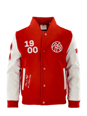 FC Bayern Collegejacke Members Club - Rot/Weiß - Kinder