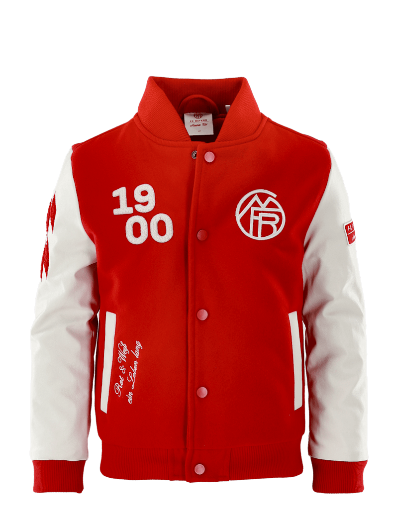 FC Bayern Collegejacke Members Club - Rot/Weiß - Kinder