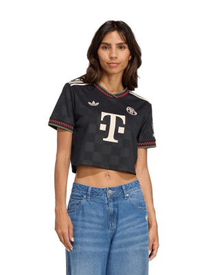 FC Bayern Cropped Trikot Champions League 25-26 - Schwarz - Damen