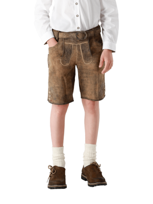 FC Bayern Lederhose mit Gürtel - Braun - Kinder