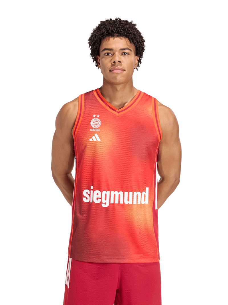 FC Bayern Basketball Authentic Trikot Home 25-26 - Rot - Heimtrikot - Herren - adidas