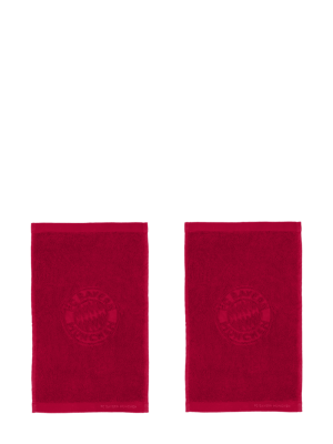 FC Bayern Gästehandtuch 2er-Set 50x30 cm - Bordeaux