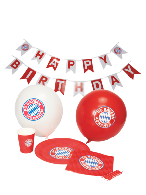 FC Bayern Geburtstagsparty Set 6-teilig - Rot/Weiß