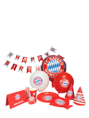 FC Bayern Geburtstagsparty Set 12-teilig - Rot/Weiß