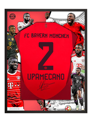 FC Bayern Trikotrahmen Upamecano Limited Edition - Schwarz