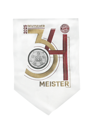 FC Bayern Wimpel Deutscher Meister 2025 - Weiß