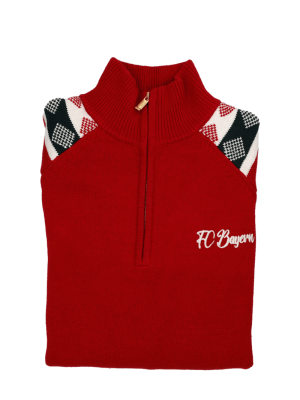 FC Bayern Half-Zip Winter - Rot - Kinder