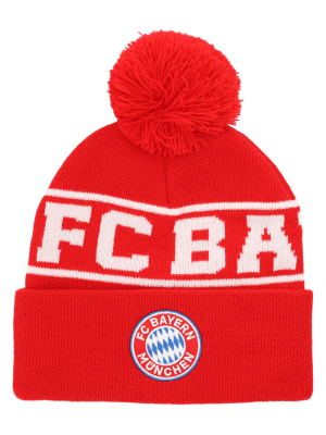 FC Bayern Bommelmütze Logo - Rot