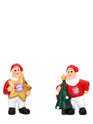 FC Bayern Weihnachtsfiguren 2er-Set - Rot