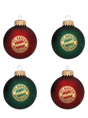 FC Bayern Christbaumkugel 4er-Set - Mehrfarbig