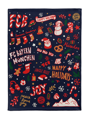 FC Bayern Kuscheldecke Winter 150x200 cm - Navy