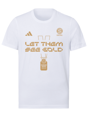 FC Bayern Basketball T-Shirt Deutscher Meister 25 - Weiß - adidas