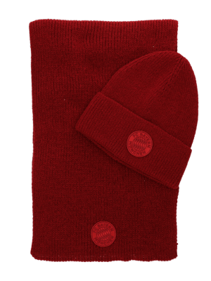 FC Bayern Set Mütze Statement & Schal - Bordeaux