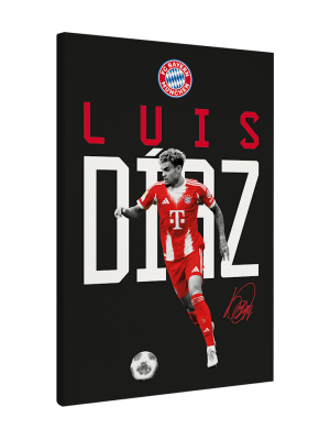 FC Bayern Leinwand Luis Dìaz 40x60 cm - Schwarz