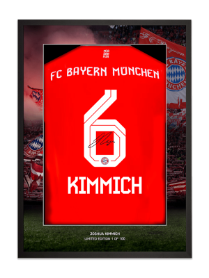 FC Bayern Trikotrahmen Kimmich + Signatur 70x50 cm - Schwarz