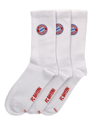 FC Bayern Crew Socken 3er-Set - Weiß
