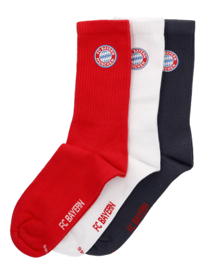 FC Bayern Crew Socken 3er-Set - Mehrfarbig