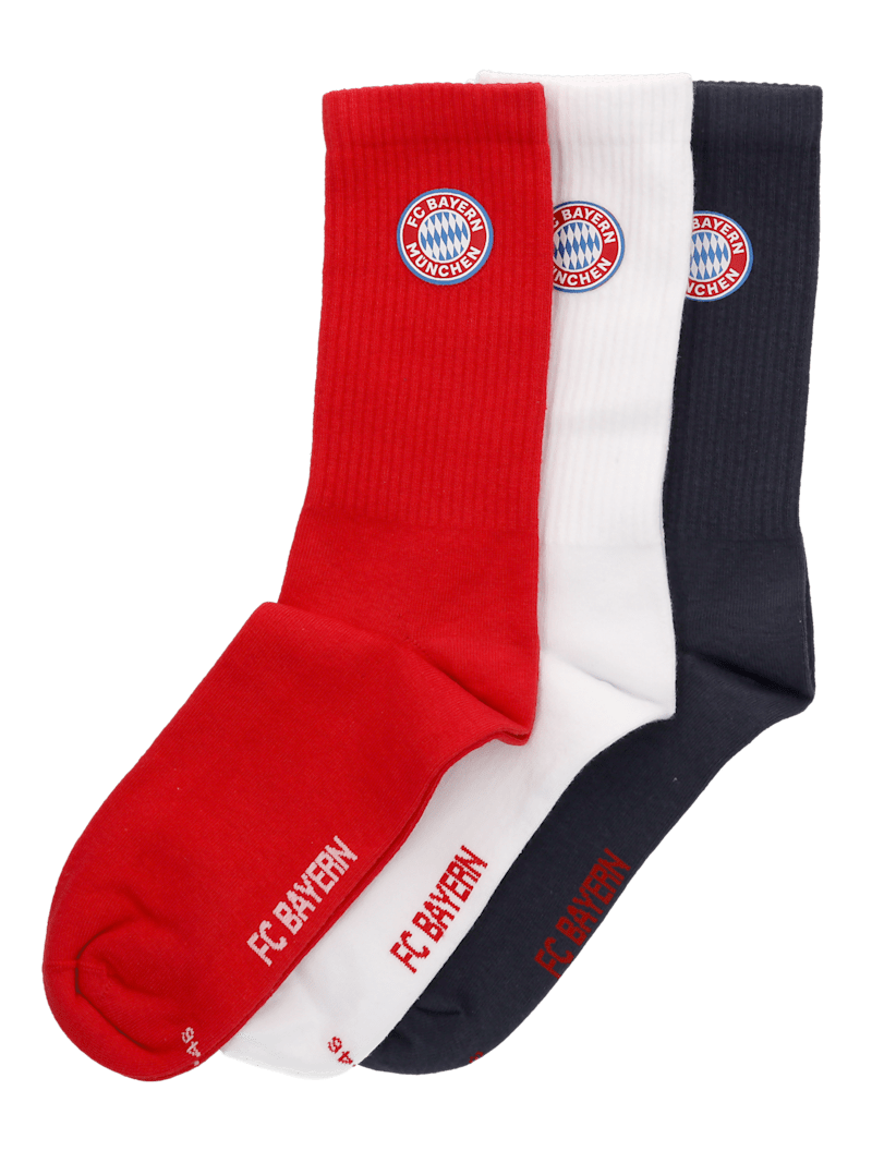 FC Bayern Crew Socken 3er-Set - Mehrfarbig