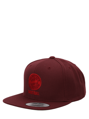 FC Bayern Basketball Snapback Logo - Bordeaux