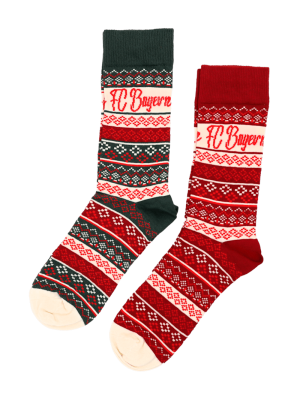 FC Bayern Socken 2er-Set Winter - Mehrfarbig