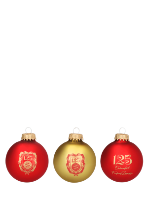 FC Bayern Christbaumkugel 125 Jahre 3er-Set - Mehrfarbig