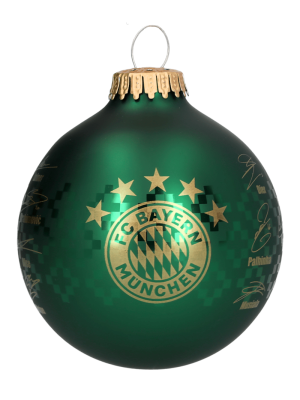 FC Bayern Christbaumkugel Signature - Grün