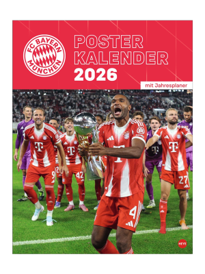 FC Bayern Posterkalender 2026 - Rot