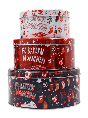 FC Bayern Keksdosen 3er-Set Winter - Mehrfarbig