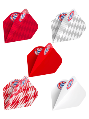 FC Bayern Dart Flights 15 Stück - Rot/Weiß